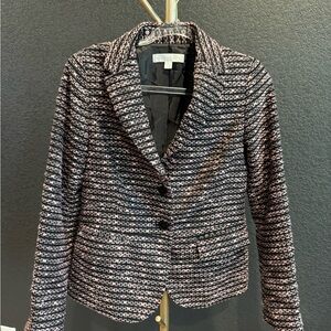 New York & Company Textured Blazer Jacket Black Pink – Size 8